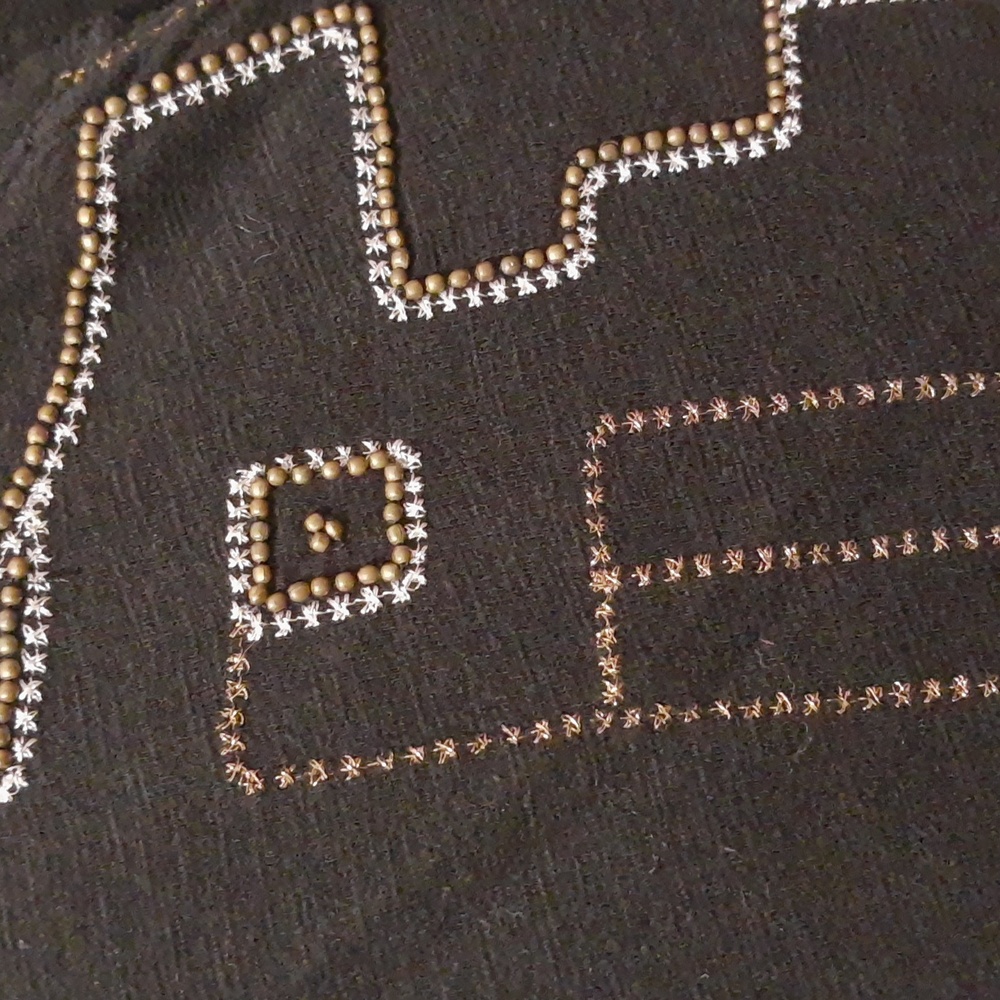 Lucky Brand Black Embellished Long Sleeve Top Size M